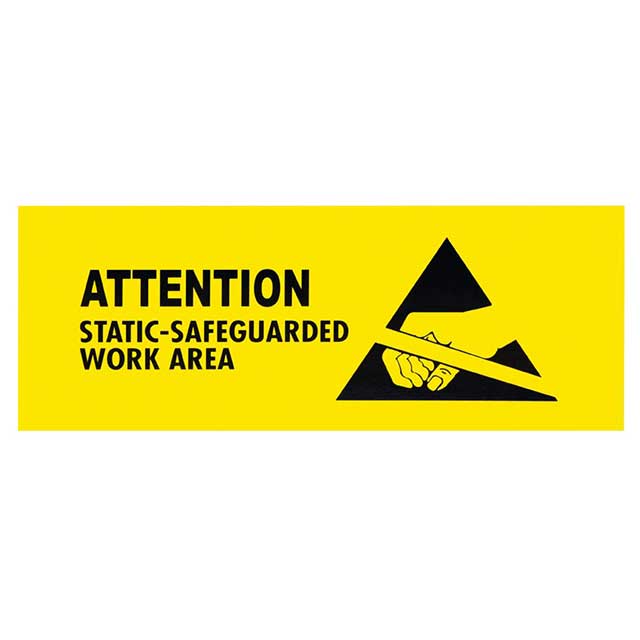 SIGN ESD/STATIC 10"X4" BLK/YLLW【ESDSIGN4X10】