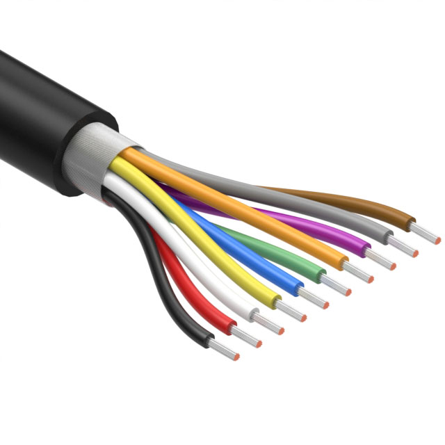 CABLE 10COND 28AWG BLK SHLD 1M【30-01201】