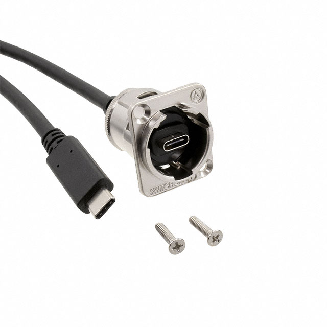 【EHUSB31CFCM】CBL C RCPT TO C PLUG W/COUPL 3'