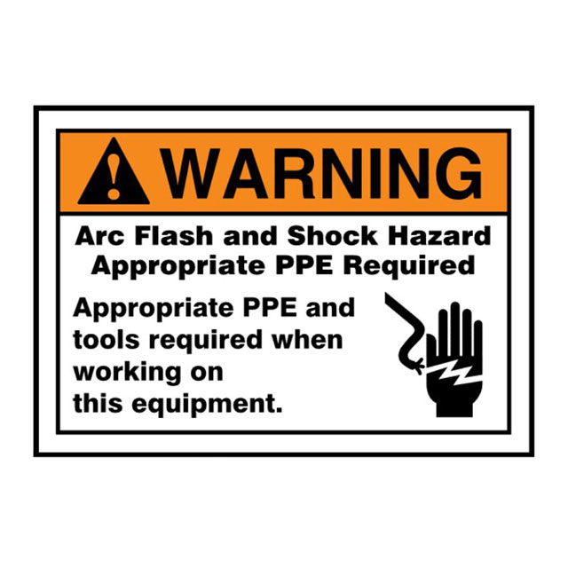 LABEL ELECTL WRN 5"X3.5" OR/BK/W【PLVS0305W7164】