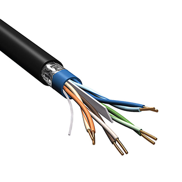 CABLE CAT6 8COND 23AWG BLACK 50'【7953A 0101000】