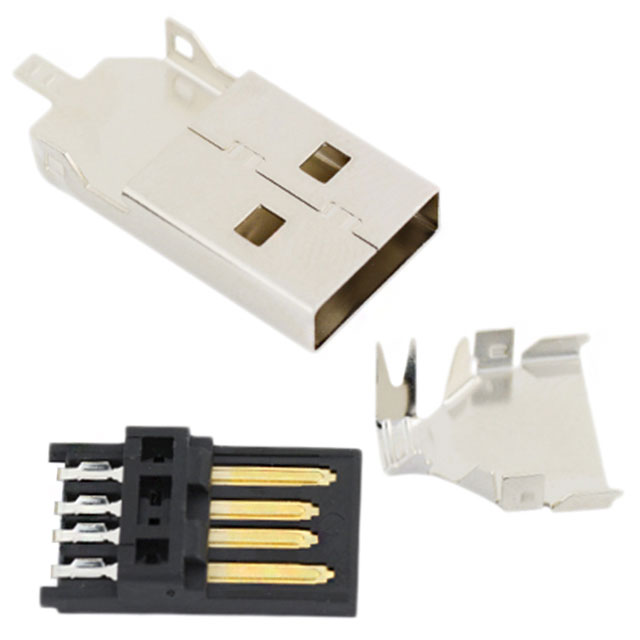 【50-00466】CONN PLUG USB2.0 TYPEA 4POS SLD