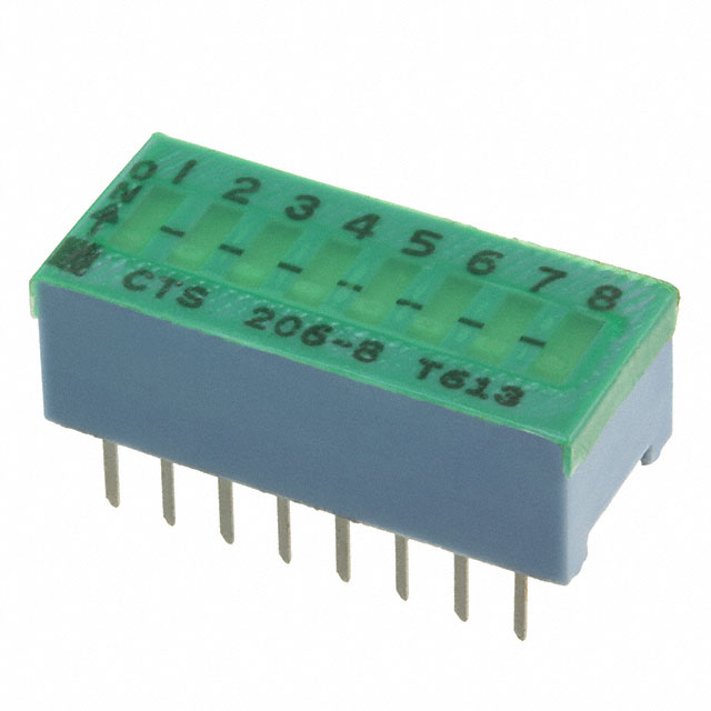 【206-8LPST】SWITCH SLIDE DIP SPST 0.05A 24V