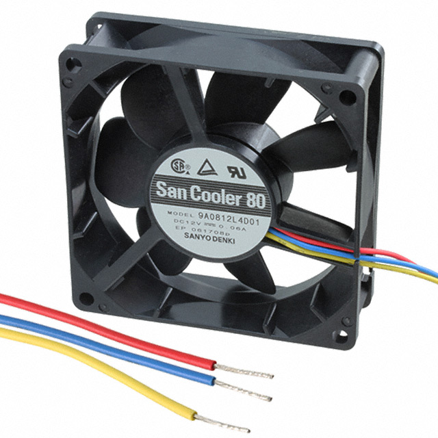 【9A0812L4D01】FAN AXIAL 80X25MM 12VDC WIRE