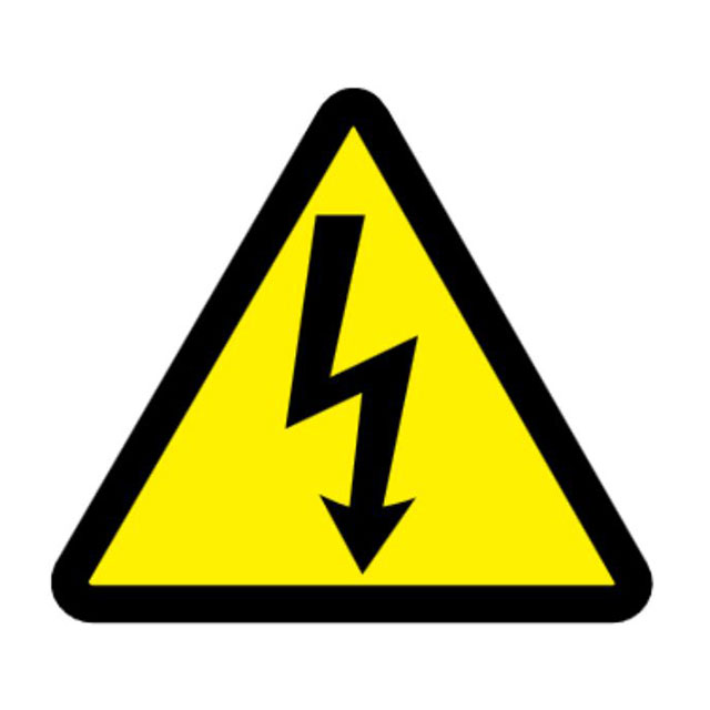 LABEL ELEC WARN 3"W BLK/YLW 10PK【PLVS0202W3186】