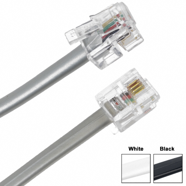 【GLF-464-254-500-D】CABLE MOD 6P4C PLUG TO PLUG 25'