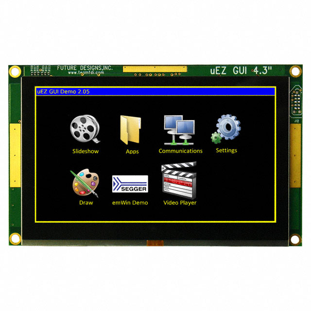 【UEZGUI-4088-43WQN-BA】4.3" PCAP TOUCH LCD GUI MODULE