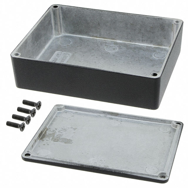 【1590BBBK】BOX ALUM BLACK 4.71"L X 3.7"W