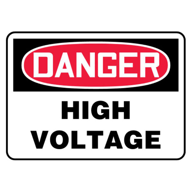 SIGN ELECTRL WARN 14"X10" R/BK/W【PLVS1014D7133】