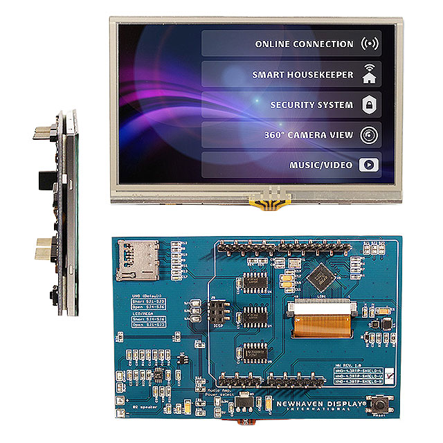 LCD 4.3" 480X272 RES TOUCHSCREEN【NHD-4.3RTP-SHIELD-V】