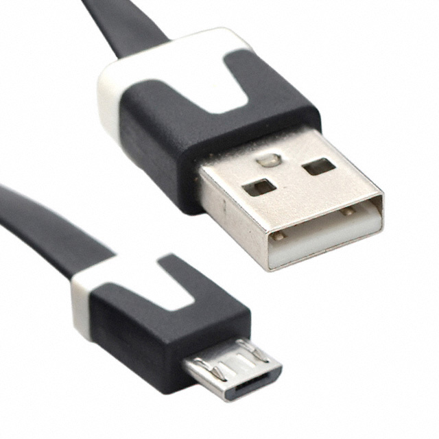 【VA-FC-1M-BKW】CABLE USB A-MICRO B 1M BLK/WHT