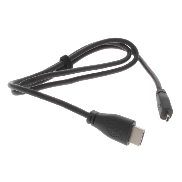 【RPI HDMI CABLE BLACK】CBL HDMI-A M TO MCR HDMI-D M 1M