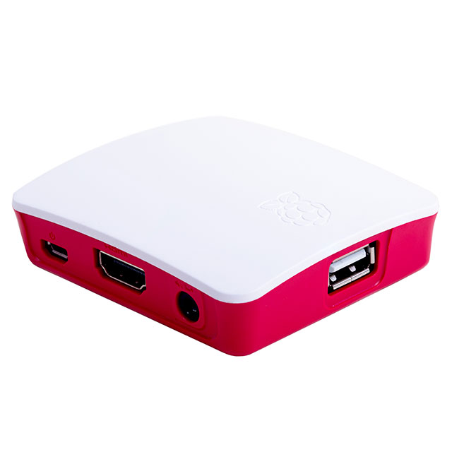 【SC0160】CASE ABS RED/WHITE RASP PI 3 A+