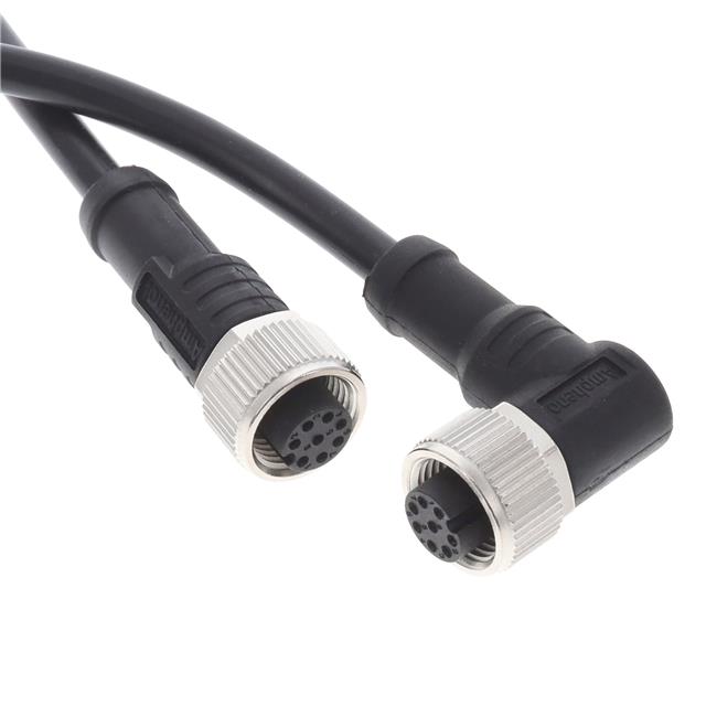 【M12A08FL-12AFR-SD001】CBL 8POS PLUG RA TO PLUG 3.28'[バッグ]