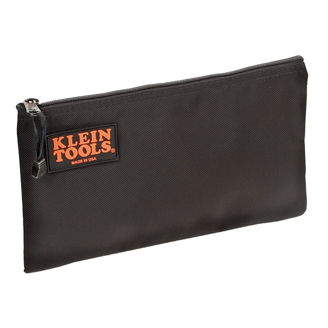BLACK NYLON ZIPPER BAG【5139B】