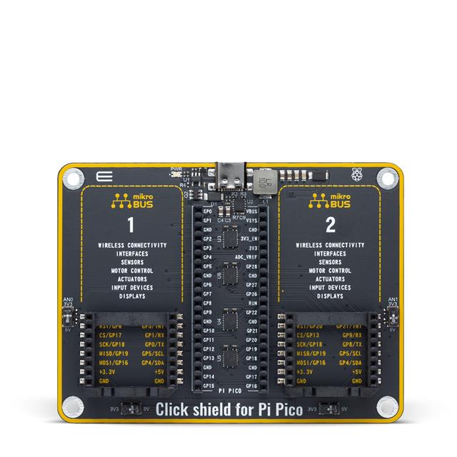 【MIKROE-4985】CLICK SHIELD FOR PI PICO