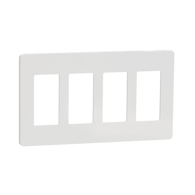 【SQWP141004WH】4 GANG SCREWLESS MATTE WALL PLAT