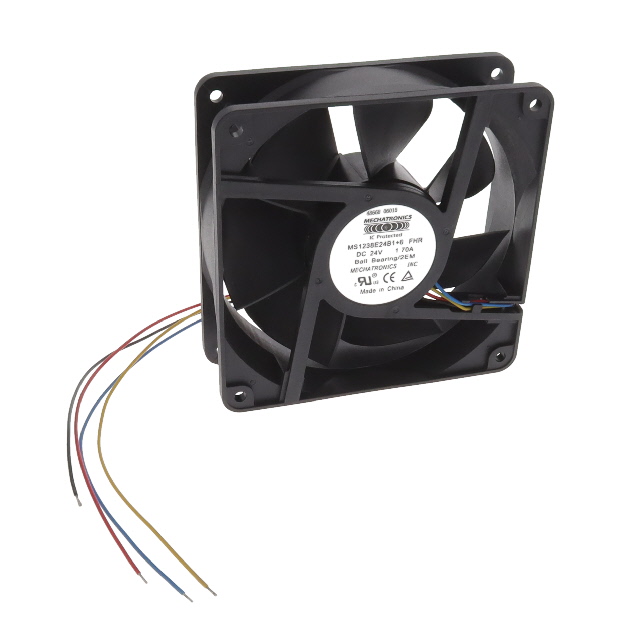【MS1238E24B1+6-FHR-2EM】FAN AXIAL 120X38MM 24VDC WIRE