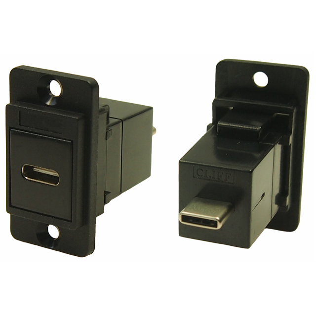 【CP30711】DUALSLIM USB-C F-M BLACK PLASTIC
