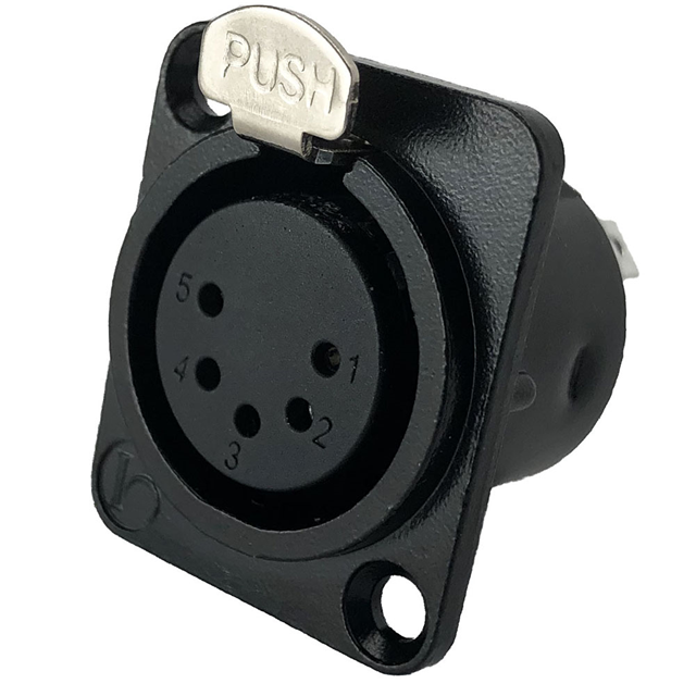 CONN RCPT FMALE XLR 5POS SOLDER【IO-XLR5-F-BK-JL】