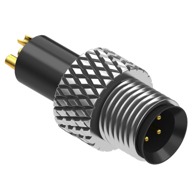 【50-00601】CONN PLUG MALE 3P GOLD SLDR CUP