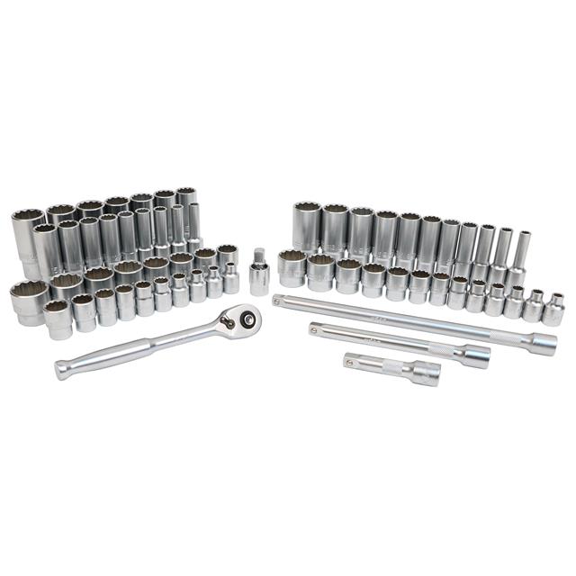 SOCKET SET 6PT/12PT 3/8" 63PC【33799】