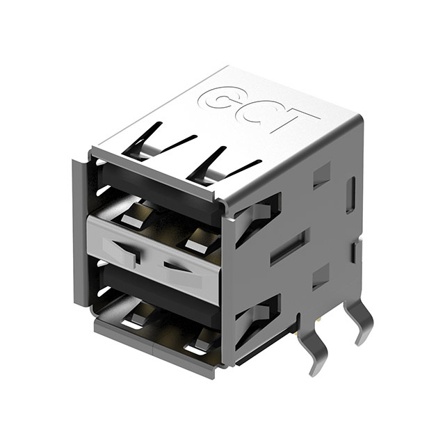 【USB1035-GF-P-0-B-B】USB A SKT, DUAL TOP TH R/A, GF,