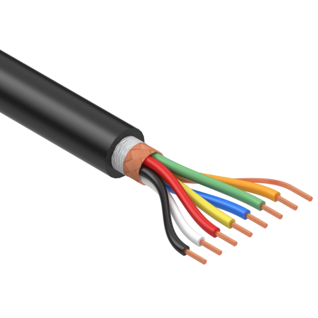 CABLE 7COND 22AWG BLACK SHLD 5M【30-00932】
