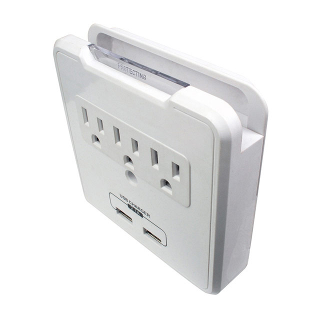 WALL SURGE TAP 3OUTLETS W/ 2 USB【EPD-0923】