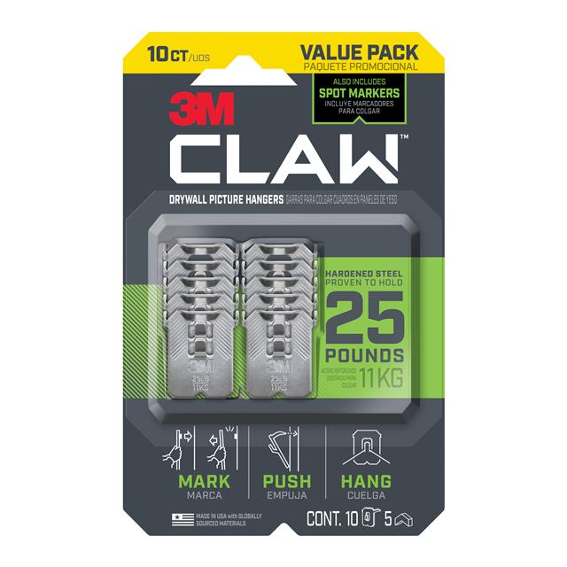 3M CLAW DRYWALL PICTURE HANGERS【3PH25M-10ES】