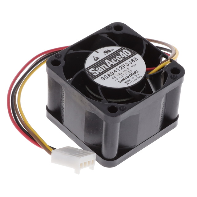 【9GA0412P3J68】FAN AXL 40X28MM 12VDC RECT CONN