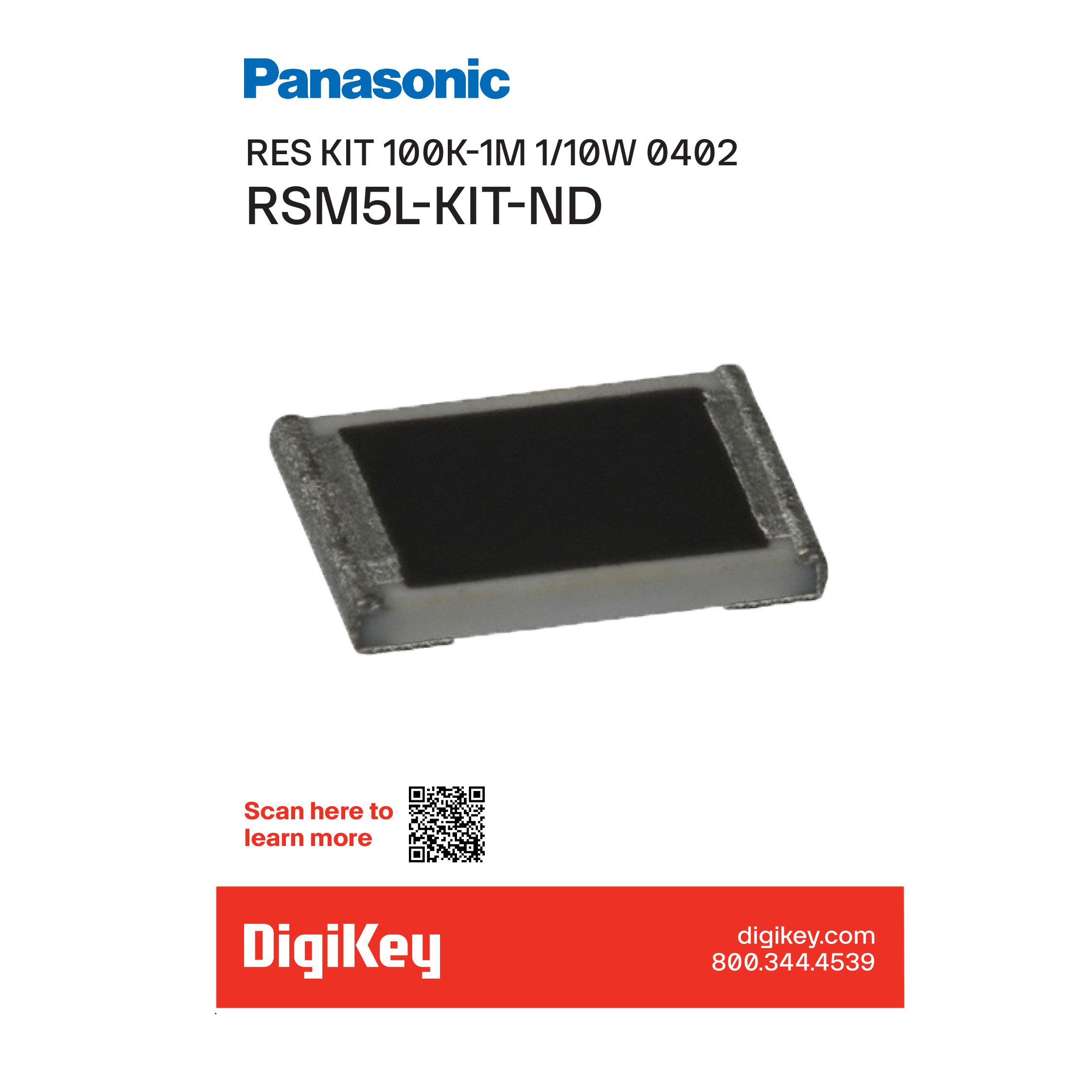 【RSM5L】RES KIT 100K-1M 1/10W 4850PCS