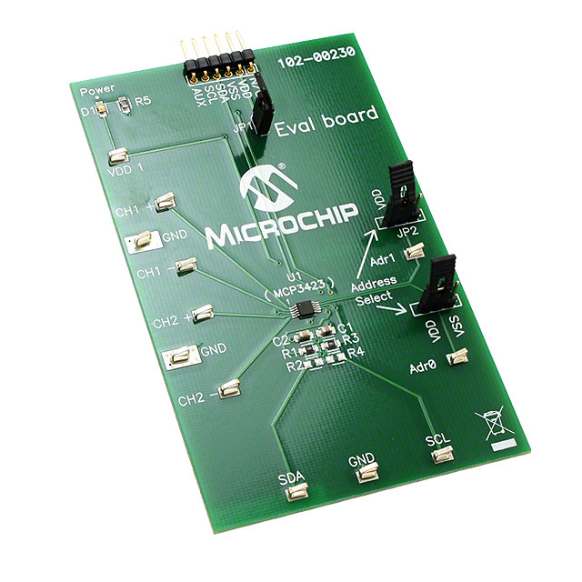 【MCP3423EV】BOARD EVAL 18BIT 2CH ADC MCP3423