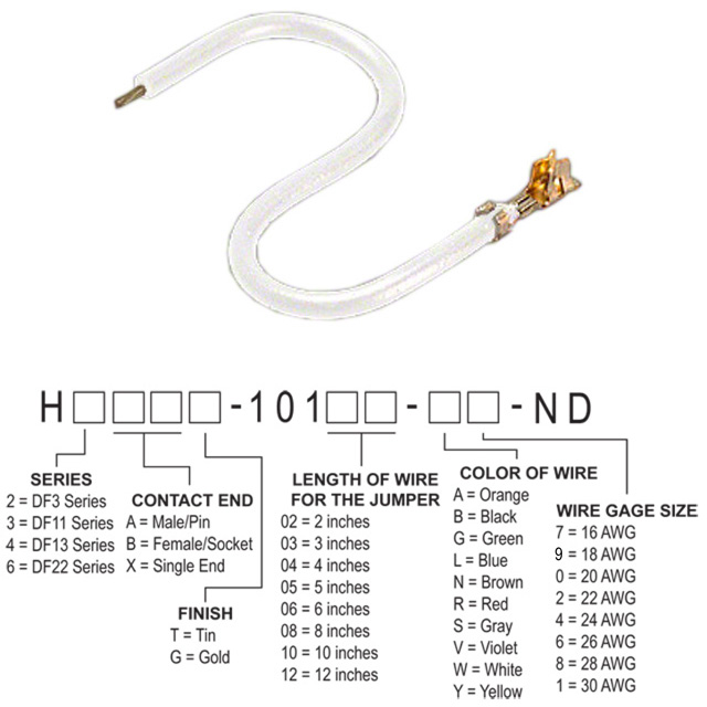 【H4BXG-10112-W8】JUMPER-H9991TR/1852WH/X 12"