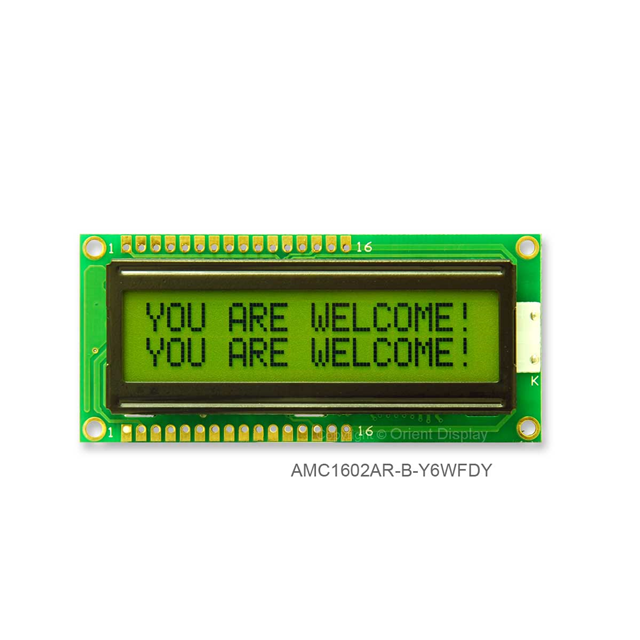 【AMC1602AR-B-Y6WFDY】16X2 CHARACTER STN POS YG