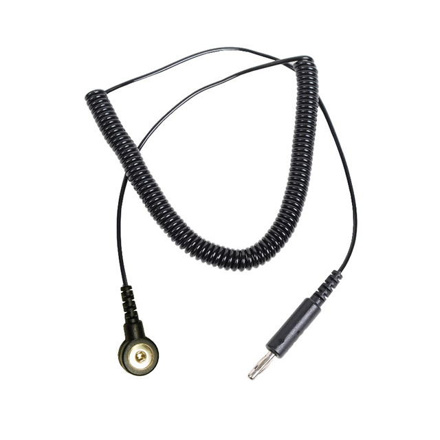 COIL CORD 6' 4MM SNAP 1MEG BK【04536】