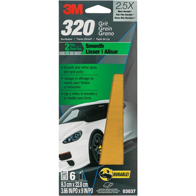 3M SANDPAPER, 03037, 320 GRIT, 3【03037】