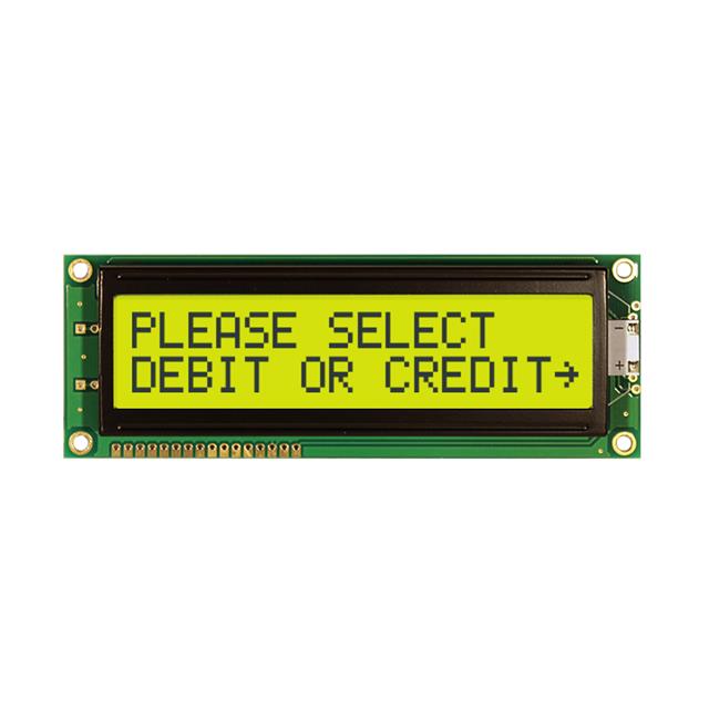 【NHD-0216SZ-FL-YBW】LCD MOD 32DIG 16X2 TRANS YLW/GRN
