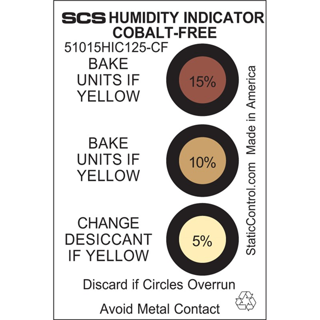 【51015HIC125-CF】HUMIDITY INDICATOR CARD, COBALT-