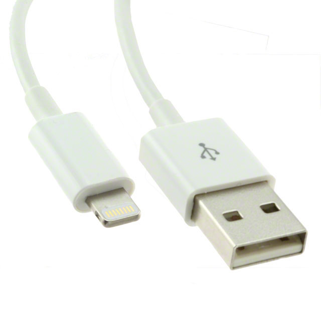【104-1030-WH-00050】CBL ASSY USB-A M-LIGHTNING 1.64'