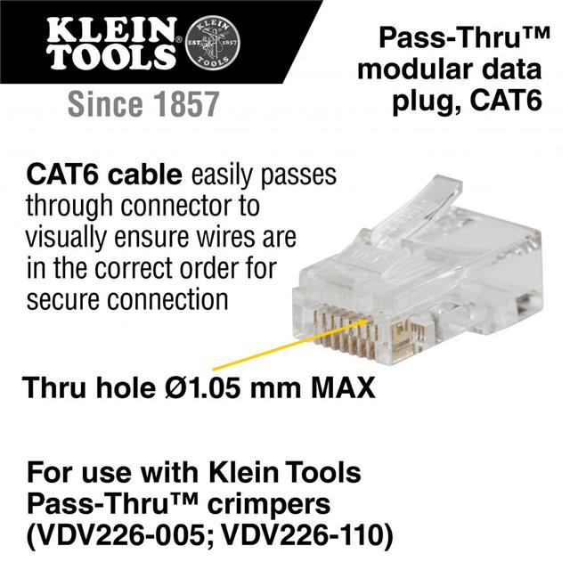 【VDV826-729】CONNECTOR RJ45 CAT6 10/PK