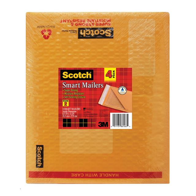 【8914-4】SCOTCH POLY BUBBLE MAILER 4-PACK