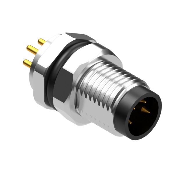 【54-00276】M8 A-CODE 4POS PLUG PANEL MOUNT