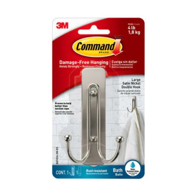 COMMAND LARGE DOUBLE BATH HOOK S【BATH36-SN-ES】