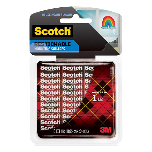 SCOTCH RESTICKABLE MOUNTING SQUA【R100S】