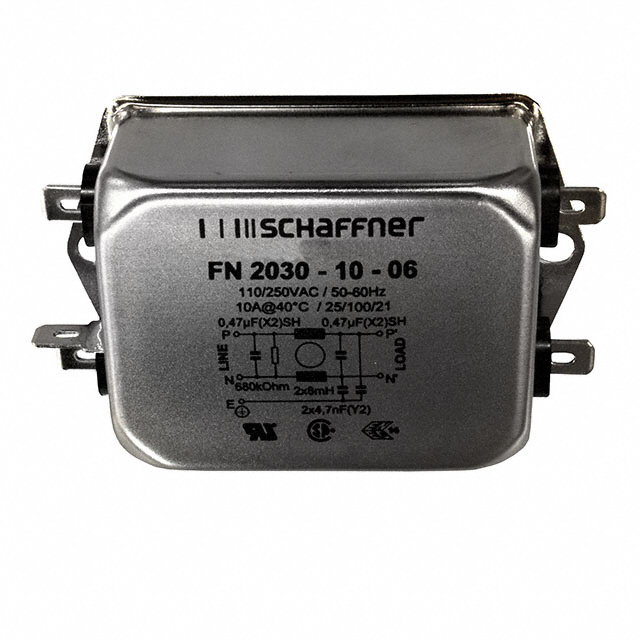 【FN2030-10-06】LINE FILTER 250VAC 10A CHASS MNT
