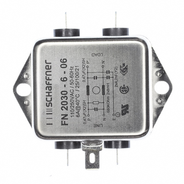 【FN2030-6-06】LINE FILTER 250VAC 6A CHASS MNT