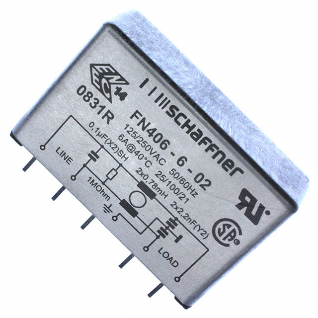 【FN406-6-02】LINE FILTER 250VAC 6A TH