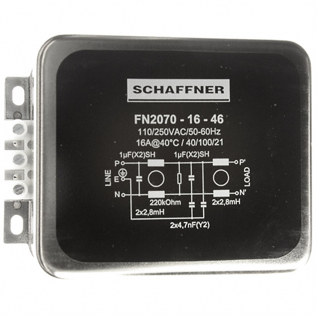 【FN2070-16-46】LINE FILTER 110V/250VAC 16A CHAS