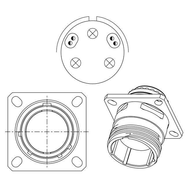 【HV00RF37-57R】ALUMINUM FLANGE MOUNT, RADSOK CO